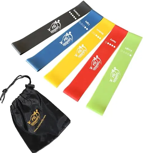 Fit Simplify 5-pack latex resistance bands for legs and exercise