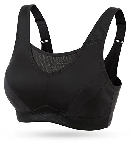 Wingslove wirefree sports bra for D cup with full coverage and wide straps