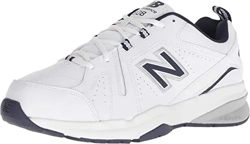 New Balance 608 V5 men's cross training shoes in white and navy
