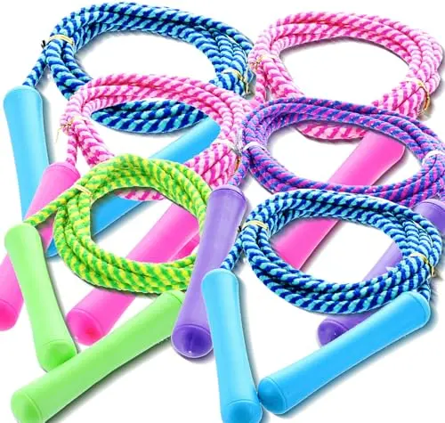 GiftExpress 6-pack colorful jump ropes in pink, blue and purple
