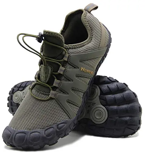 Weweya barefoot cross training shoes in army green with wide toe box