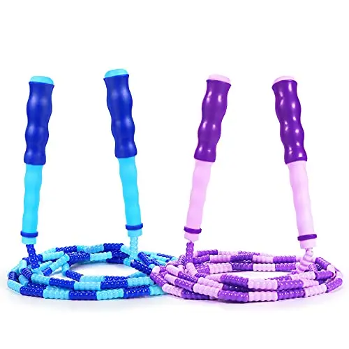 Supertrip soft beaded jumping rope in blue and purple colors