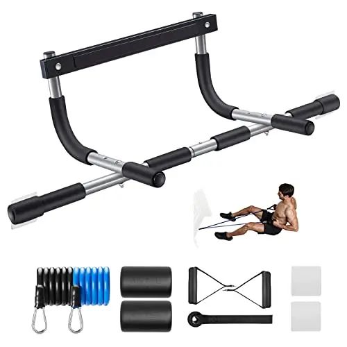 Ally Peaks doorway pull-up bar with resistance bands