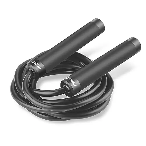 FEECCO 1lb weighted jump rope with silicone grips