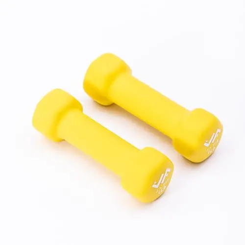 JFIT neoprene coated dumbbell set in vibrant colors