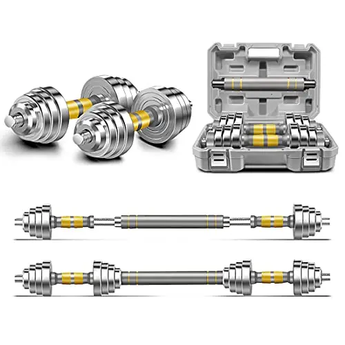 PHOEROS steel adjustable dumbbell set with connecting rod