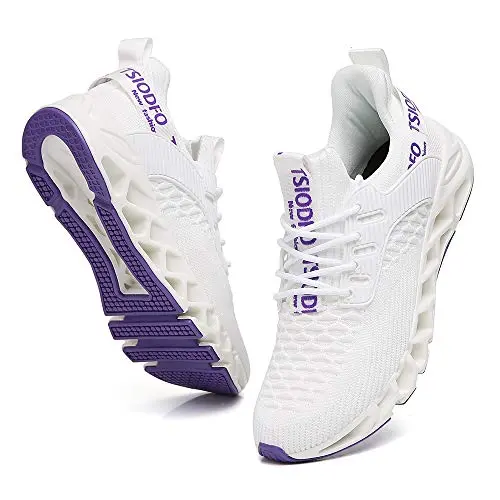 TSIODFO Slip on Sneakers for women in white and purple