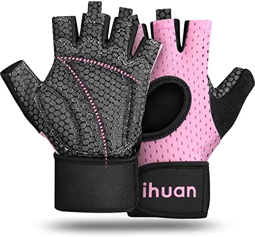 ihuan Breathable Weight Lifting Gloves with wrist support and palm protection