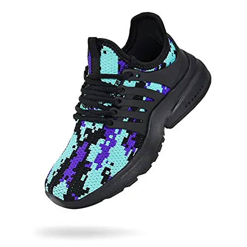 Troadlop boys athletic slip-on shoes in camouflage blue