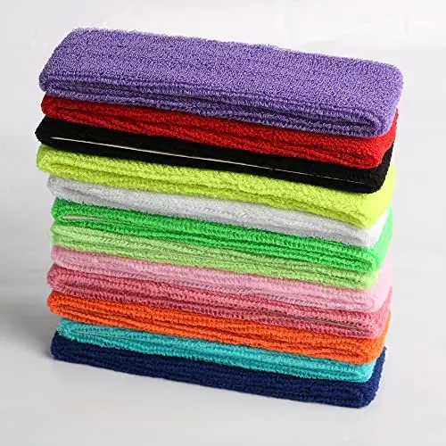 Hzaiwy cotton sweatband headbands in mixed colors