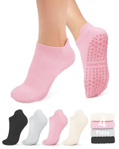 YEUg non-slip Pilates socks with closed toe and silicone grips