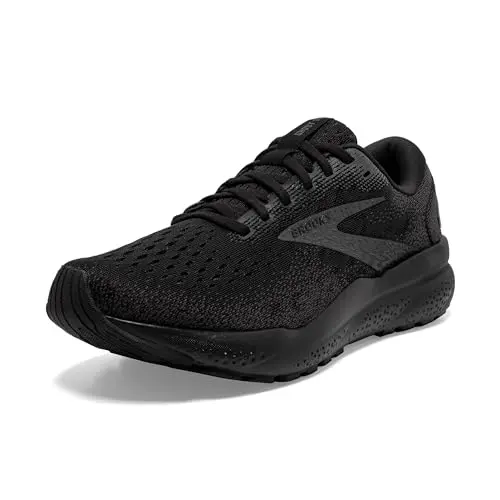 Brooks Men's Ghost 16 running shoe in Black/Black/Ebony color