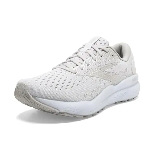 Brooks Ghost 16 neutral running shoes in white and grey