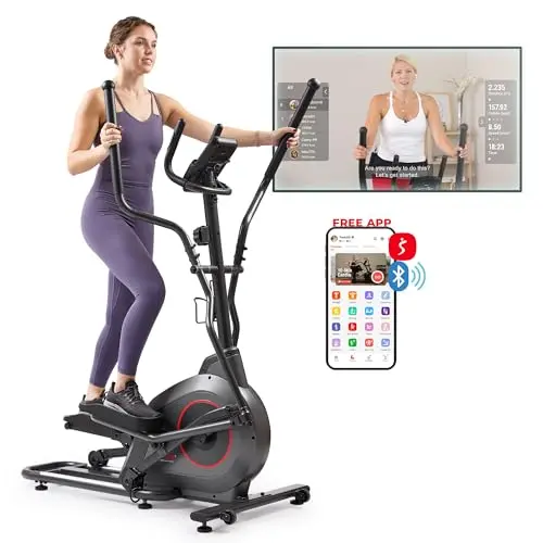 Sunny Health & Fitness smart elliptical with 16-inch stride and digital monitor