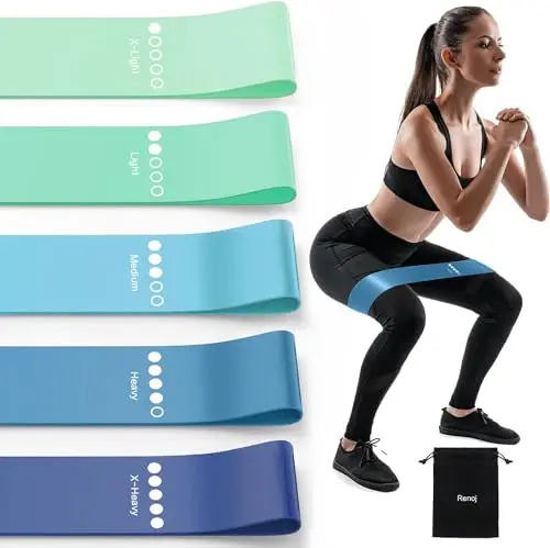 Renoj 5-pack latex resistance bands for legs and full body