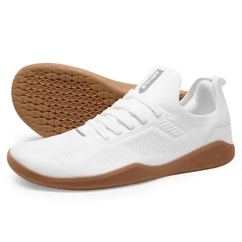 AIRHAS men's barefoot shoes in white and gum color