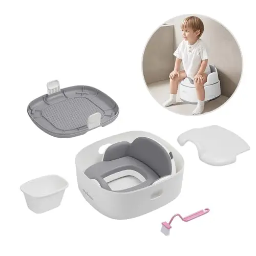 wondracious gray and white 4-in-1 toddler potty chair