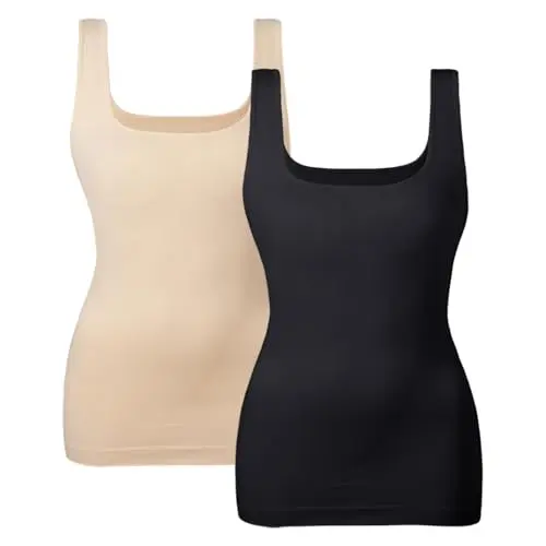 EUYZOU women's tummy control shapewear tank top showing seamless design