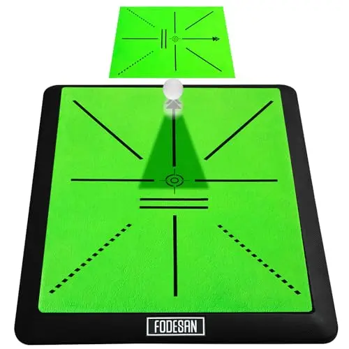 FODESAN compact golf training mat with swing path feedback