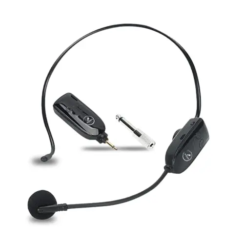EV SPACES wireless headset microphone with waterproof protection