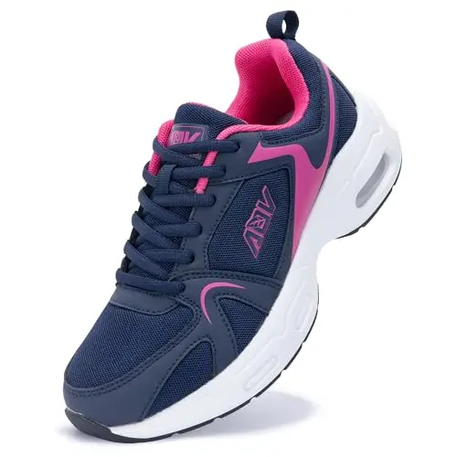 ZF ZEFUHER women's arch support shoes in navy pink color