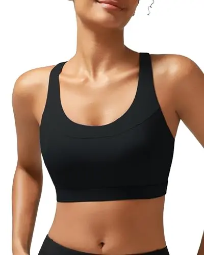 RUNNING GIRL high impact sports bra with molded cups in black