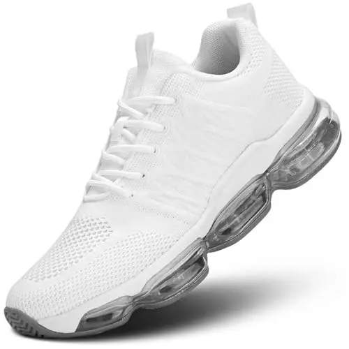 Mevlzz Womens Air Cushion Running Shoes in white