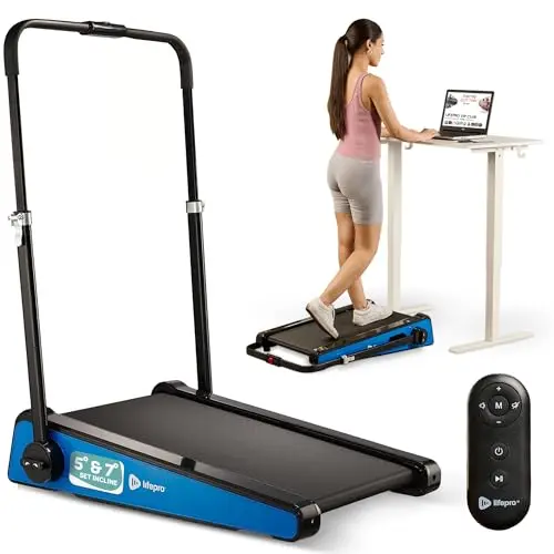 Lifepro compact under desk treadmill with dual incline settings