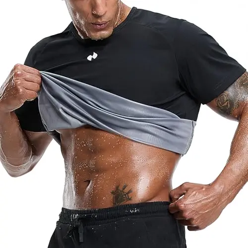 HOTSUIT men's sauna shirt with adjustable hem and raglan sleeves for customized fit