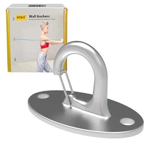 FITKIT stainless steel resistance band wall anchors with spring locking mechanism