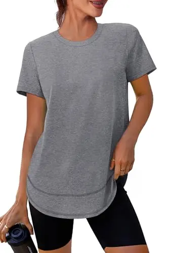 Summer short sleeve workout shirt in grey