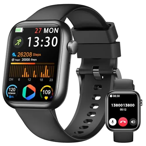 QVEQ smartwatch with rectangular display and health tracking features
