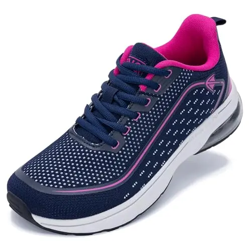 HuJAT women's wide toe box shoes in navy rose color
