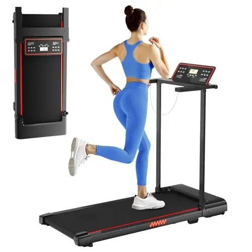 NXSCI portable walking pad treadmill with handle and LED display