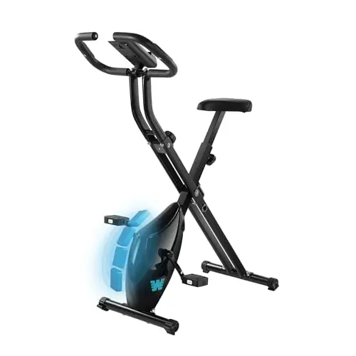 BARWING compact folding exercise bike in black with LCD display