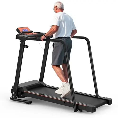 Ternewby treadmill with long handrails and large display